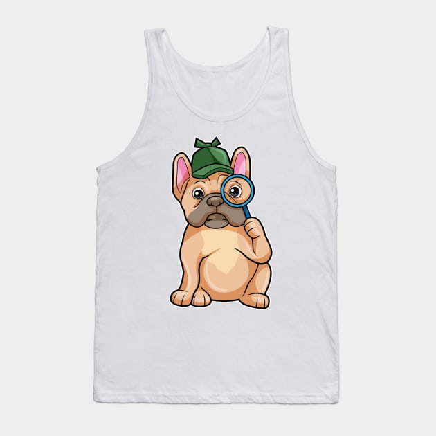 French bulldog as Detective with Magnifying glass Tank Top by Markus Schnabel